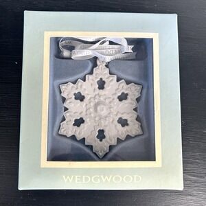 Vintage Wedgewood Pierced Snowflake Ornament Christmas Jasperware Holiday Boxed